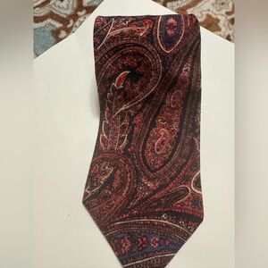 💜 Vintage Liberty of London 100% Wool Challis Tie | Made in USA | Paisley